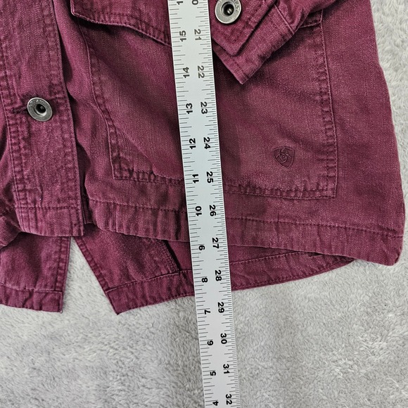 Ariat Working Girl Western Lightweight Shacket Shirt Jacket Womens Medium Maroon - Picture 9 of 16